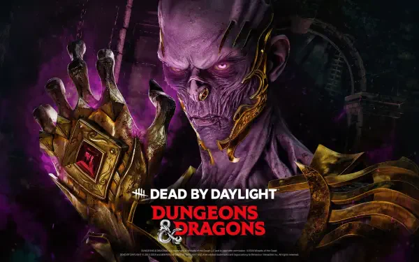A striking HD wallpaper featuring a character inspired by Thanos in a Dead By Daylight setting, enhanced with dark colors and dramatic lighting, creating an intense gaming atmosphere.