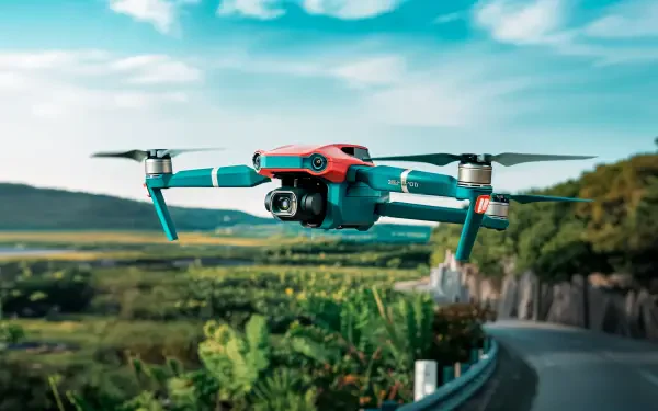A vibrant drone flies through a scenic landscape, capturing the beauty of nature in this stunning 4K Ultra HD PC desktop wallpaper and background.