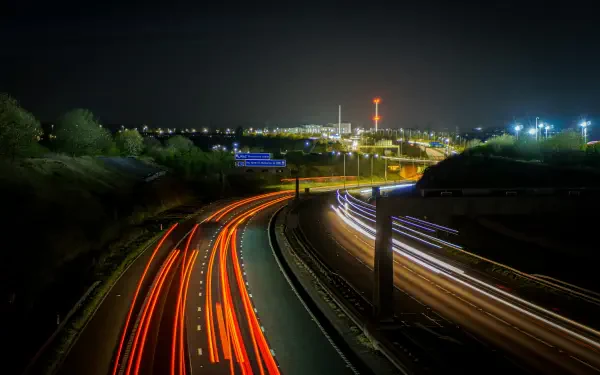 city at night road HD Desktop Wallpaper | Background Image