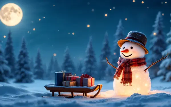 snowman Christmas HD Desktop Wallpaper | Background Image
