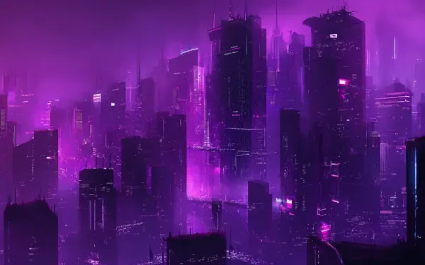 purple aesthetic cyberpunk HD Desktop Wallpaper | Background Image