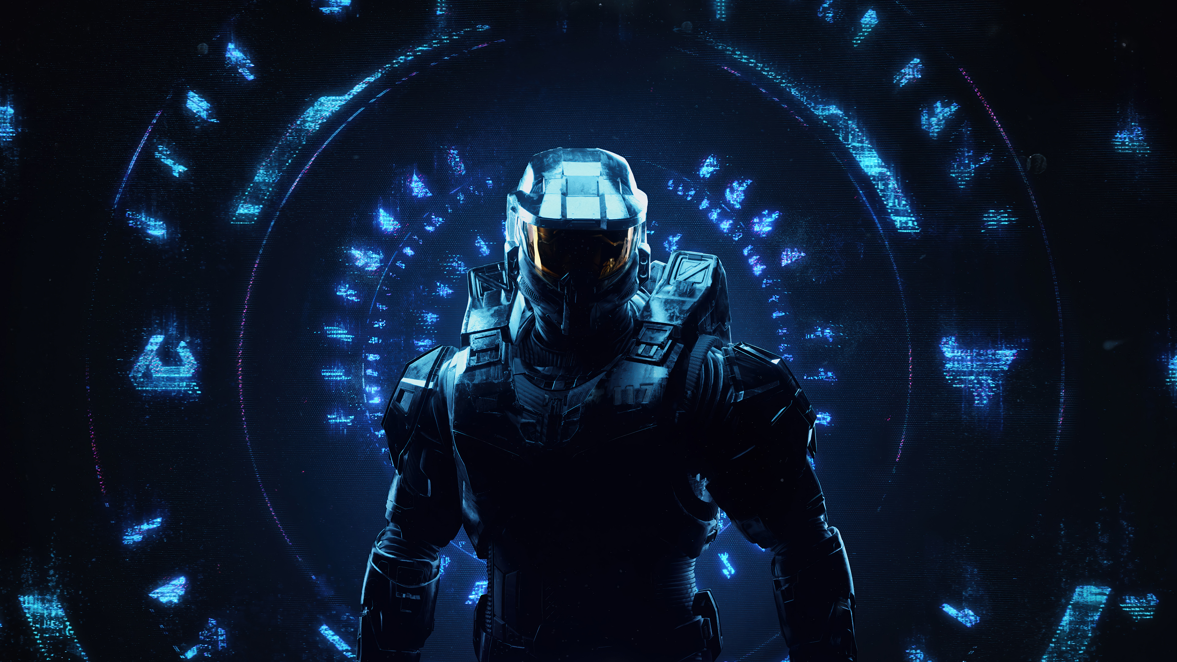 Halo 4K Ultra HD — Spartan at the Halo Ring, image size:3840x2160