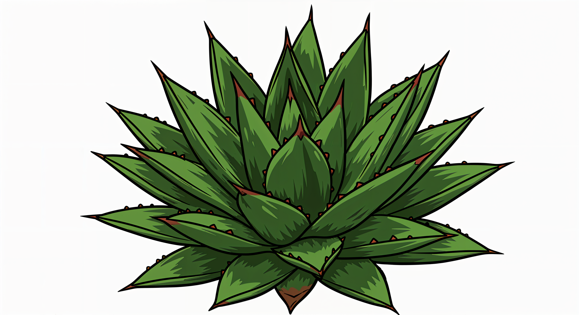 A vibrant illustration of an agave plant, showcasing its thick, green leaves with pointed tips and serrated edges, designed for use as a 4K Ultra HD desktop wallpaper and background.