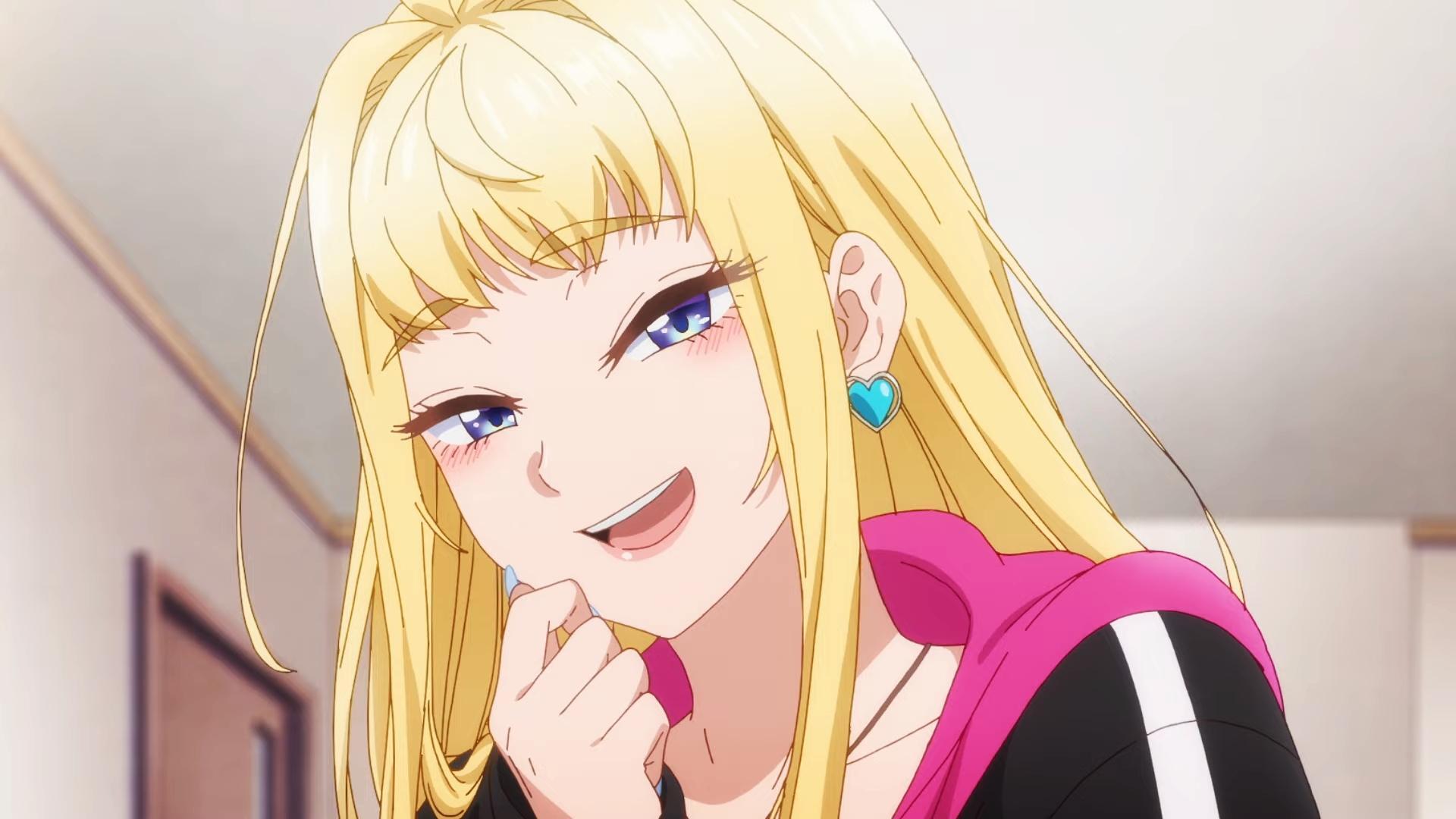 HD anime wallpaper featuring Minami Fuyuki from Hokkaido Gals Are Super Adorable!, showcasing her confident expression and long blonde hair.