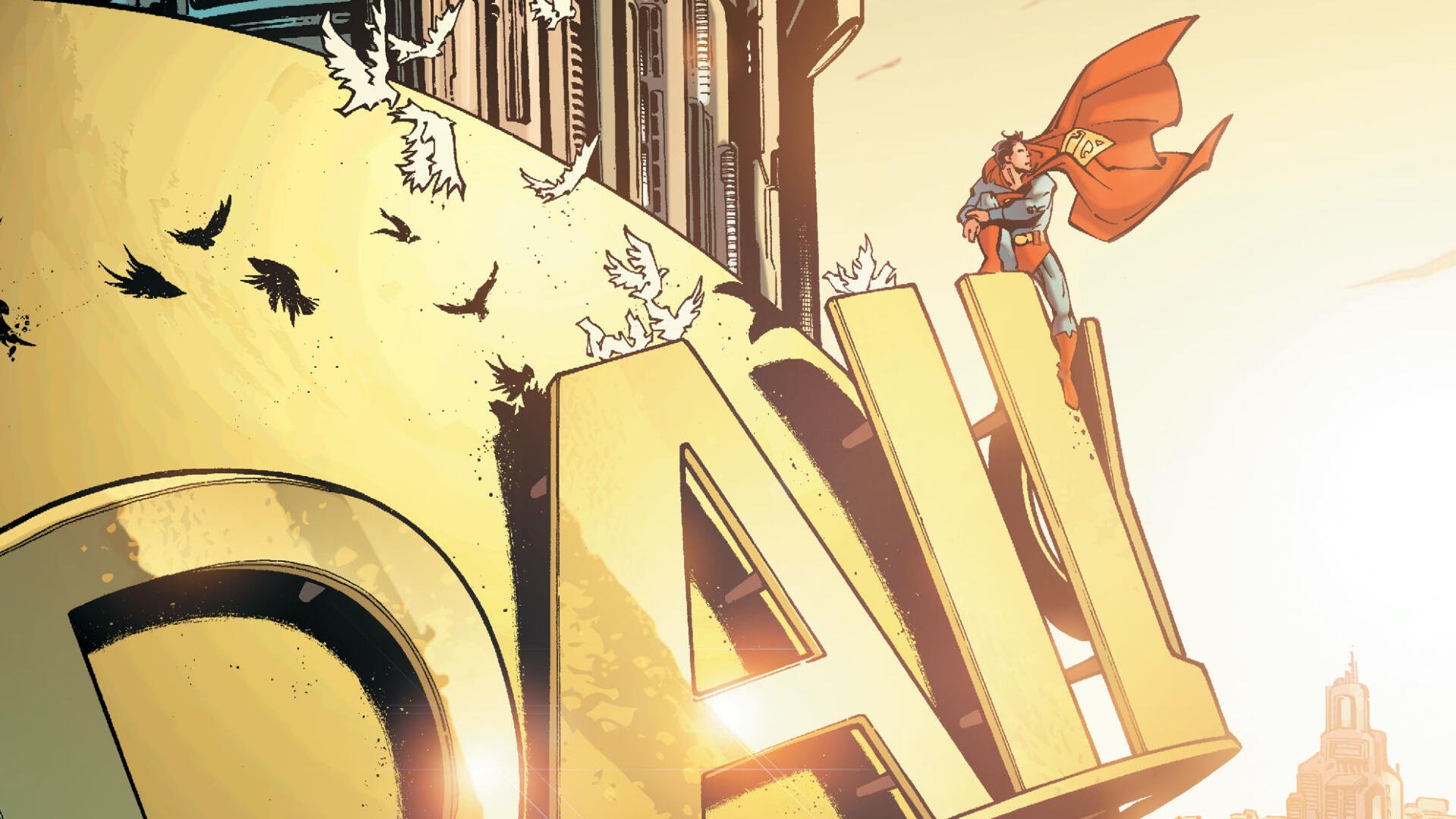 Download Superman: Up In The Sky HD Wallpaper by Andy Kubert