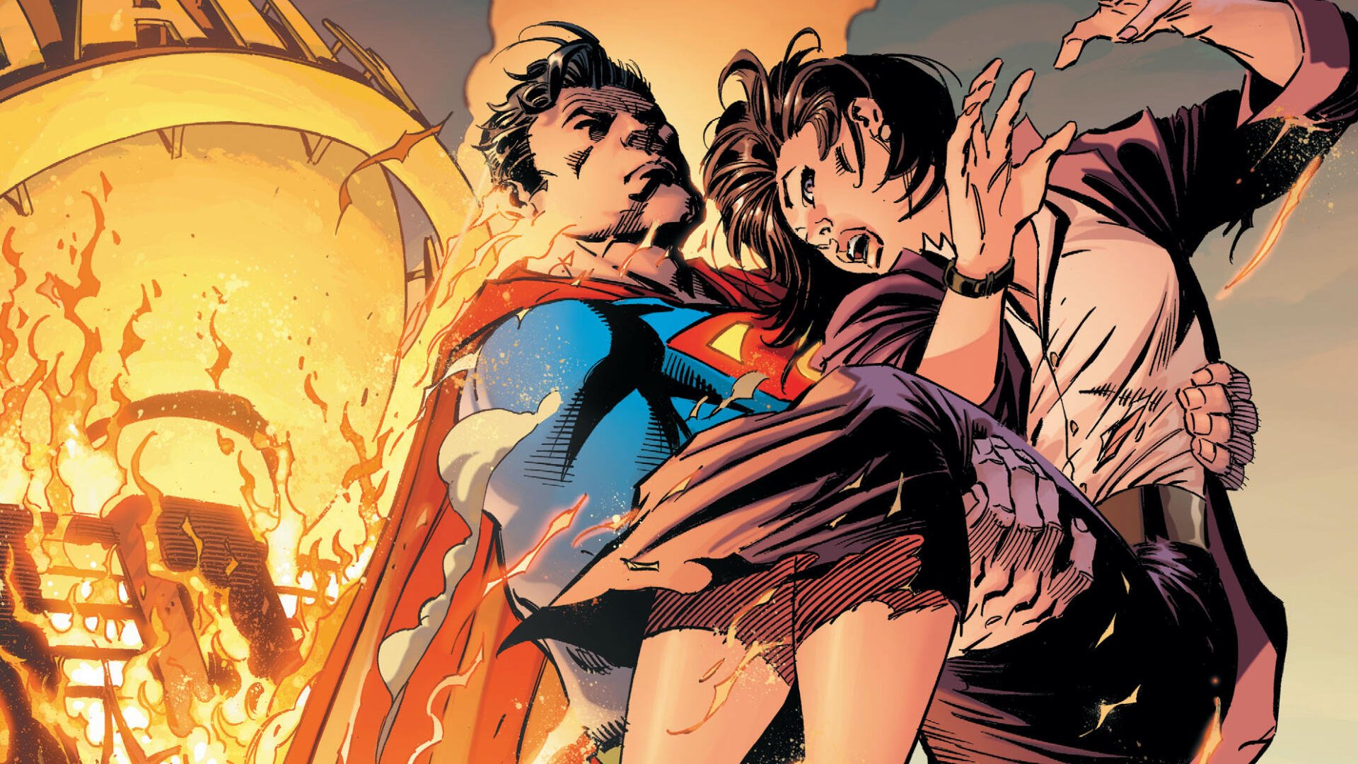 Download Superman: Up In The Sky HD Wallpaper by Andy Kubert