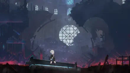 A character stands amidst a beautifully designed, atmospheric backdrop in Ender Magnolia: Bloom In The Mist, showcasing the game's stunning HD visual style.