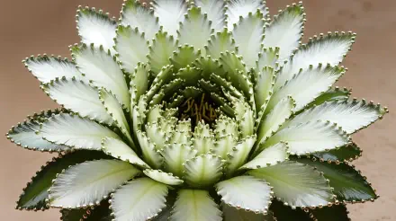 A close-up of a vibrant cactus flower, showcasing intricate green and cream petals against a soft background, presented as a stunning 4K Ultra HD desktop wallpaper and background.