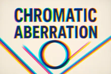 4K Ultra HD PC desktop wallpaper featuring bold CHROMATIC ABERRATION text with vibrant color fringing and geometric shapes showcasing a chromatic aberration effect.