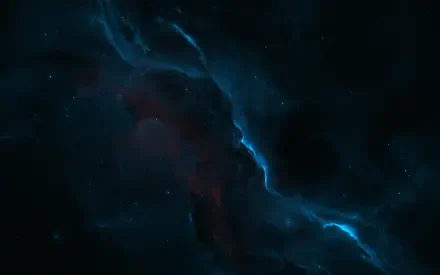 4K Ultra HD desktop wallpaper showcasing a detailed space nebula with glowing blue and dark cosmic clouds against a starry background.