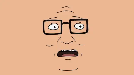HD PC desktop wallpaper featuring a close-up of Hank Hill's worried face from the TV show King of the Hill.