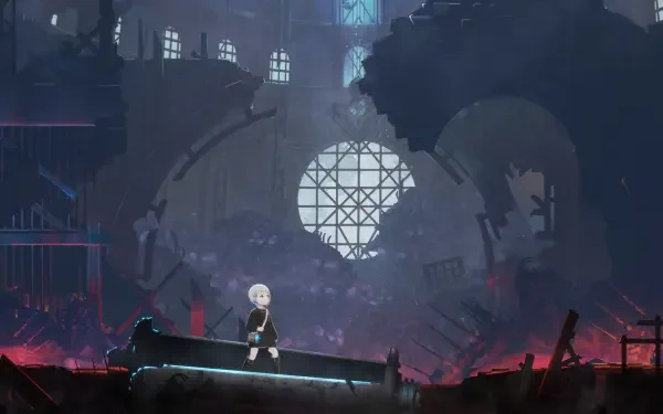 A character stands amidst a beautifully designed, atmospheric backdrop in Ender Magnolia: Bloom In The Mist, showcasing the game's stunning HD visual style.