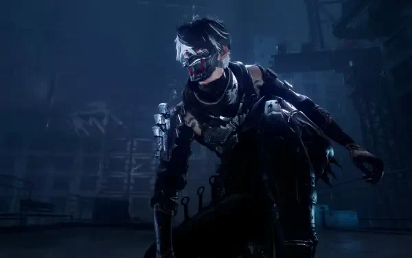 A striking 4K Ultra HD wallpaper featuring a ninja from Ninja Gaiden 4, poised in a dynamic stance against a dark, atmospheric background.