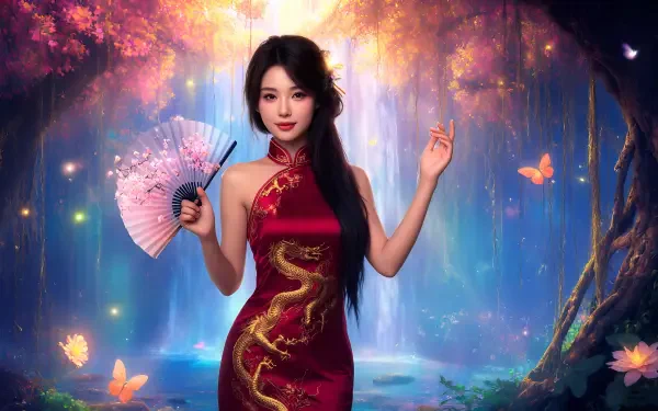 AI Art woman HD Desktop Wallpaper | Background Image