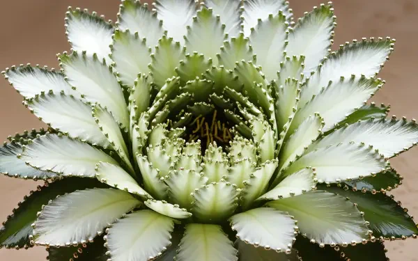 A close-up of a vibrant cactus flower, showcasing intricate green and cream petals against a soft background, presented as a stunning 4K Ultra HD desktop wallpaper and background.