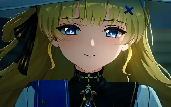 A stunning HD wallpaper featuring Phoebe from the video game Wuthering Waves, showcasing her enchanting smile and intricate character design.