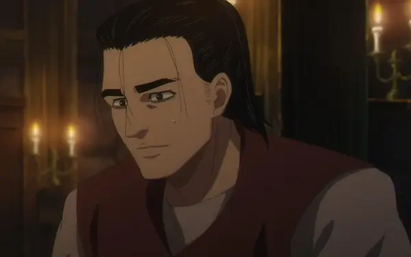 Anime-themed HD wallpaper featuring a thoughtful character from Orb: On the Movements of the Earth, set against a warm, candlelit background.