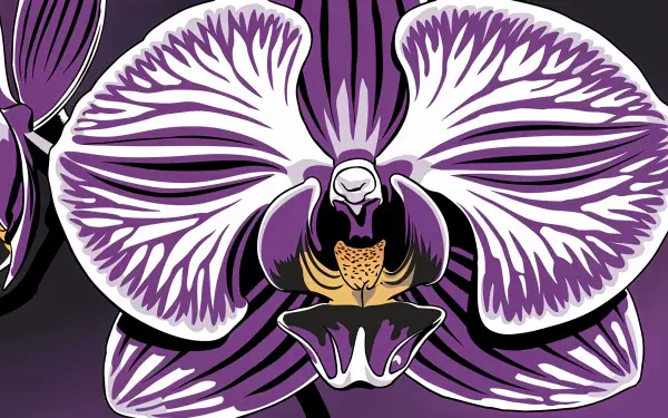 orchid purple flower botanical art nature floral design HD Desktop Wallpaper | Background Image