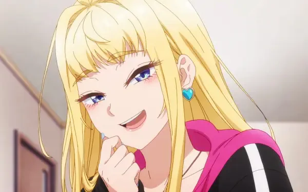 HD anime wallpaper featuring Minami Fuyuki from Hokkaido Gals Are Super Adorable!, showcasing her confident expression and long blonde hair.