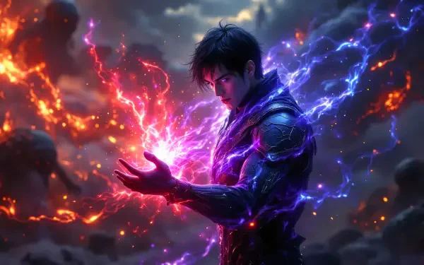 fantasy warrior elemental energy attack Hero HD Desktop Wallpaper | Background Image