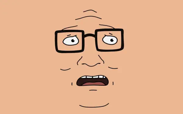 HD PC desktop wallpaper featuring a close-up of Hank Hill's worried face from the TV show King of the Hill.