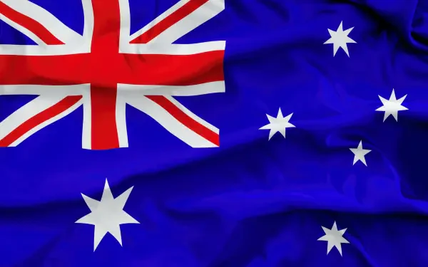 HD PC desktop wallpaper of the Australian flag: Union Jack in the canton and the Southern Cross on a blue field, celebrating Australia and its independence.