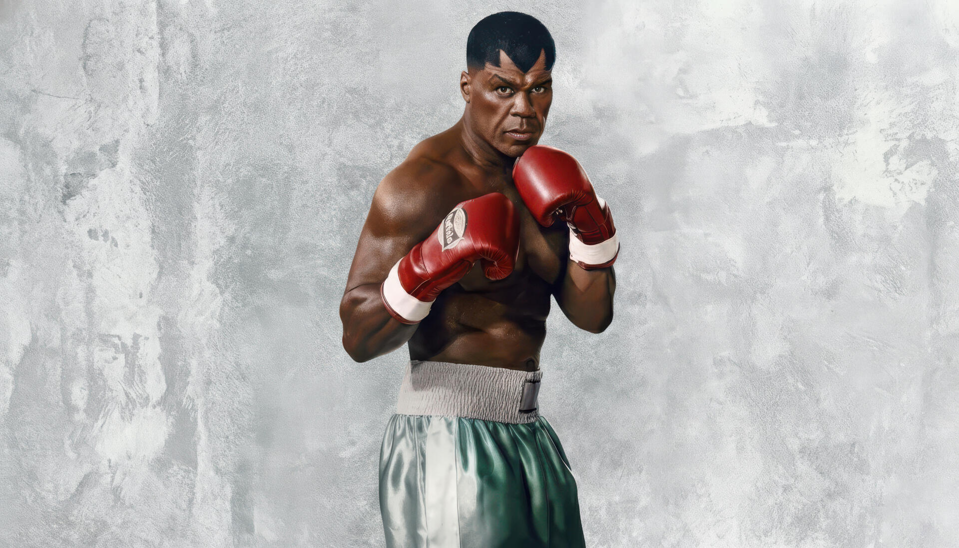 Street Fighter (2026) 4K Ultra HD PC desktop wallpaper/background: muscular boxer with red gloves and green trunks posed against a textured gray wall.