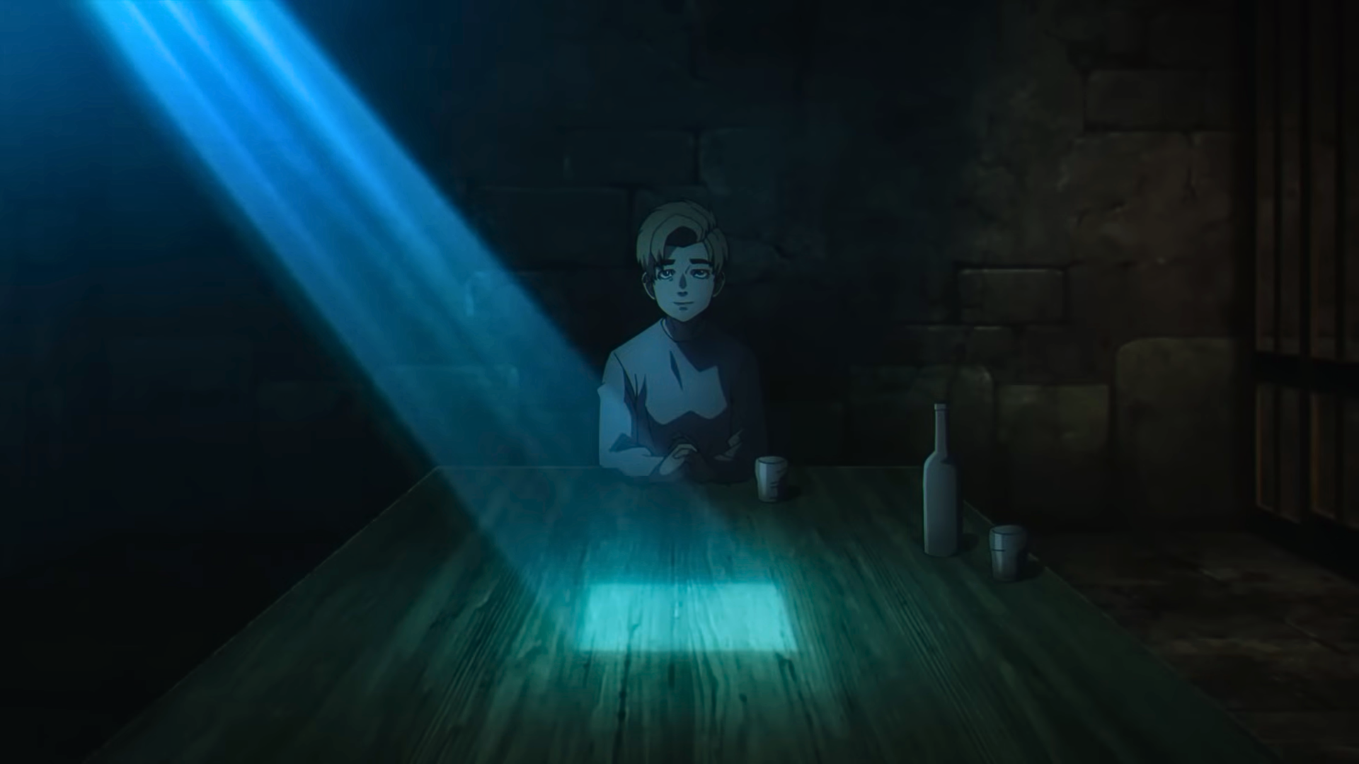 4K Ultra HD PC desktop wallpaper by Rafal: an anime boy at a wooden table, starlight beam revealing a glowing orb titled On the Movements of the Earth.