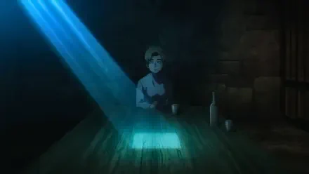 4K Ultra HD PC desktop wallpaper by Rafal: an anime boy at a wooden table, starlight beam revealing a glowing orb titled On the Movements of the Earth.