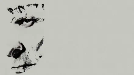 The Bride! 4K Ultra HD PC desktop wallpaper and background: minimalist high-contrast ink portrait of a bride's face emerging from the left on a pale background.