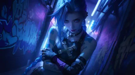 TV Show Arcane Jinx (League Of Legends) blue anime girl HD Desktop Wallpaper | Background Image