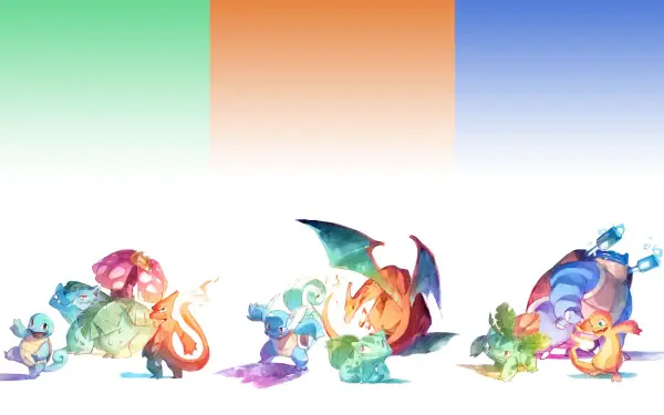 Pokemon video game starter pokemon HD Desktop Wallpaper | Background Image