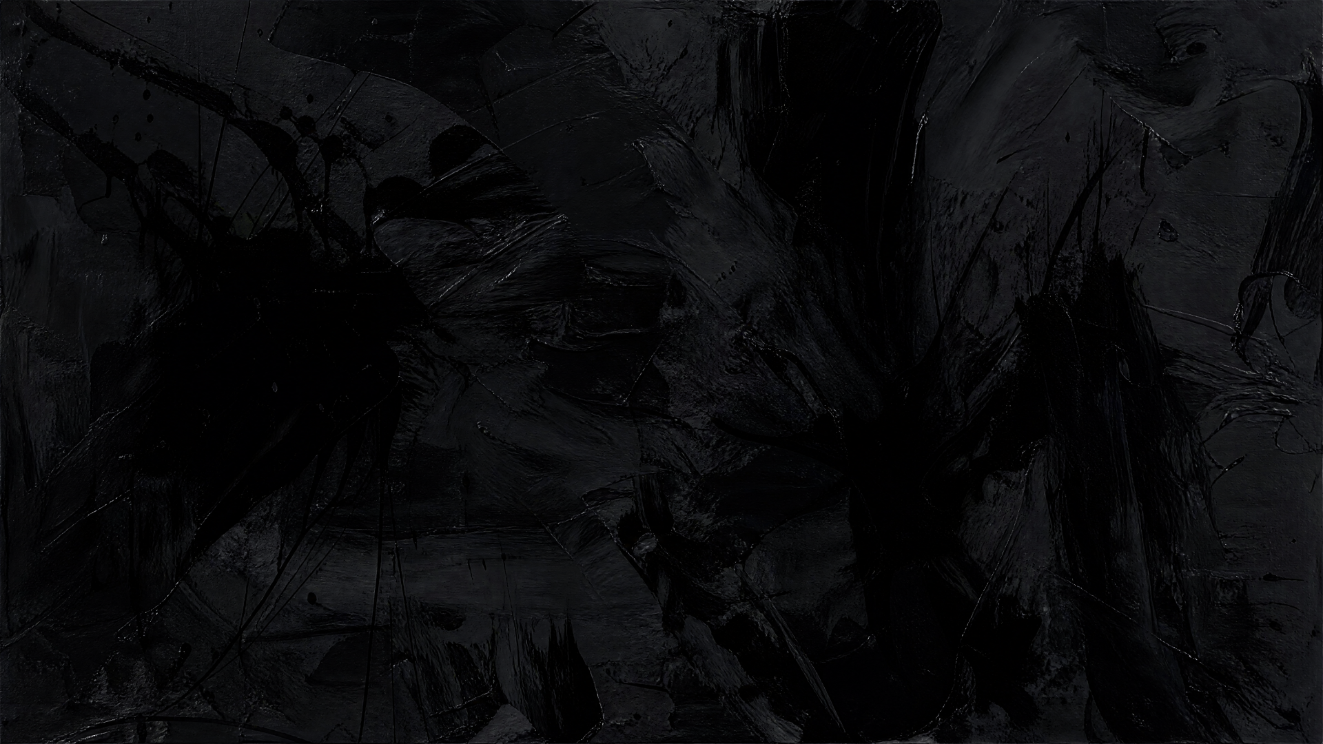Black abstract textured surface of deep brushstrokes and subtle highlights — 4K Ultra HD PC desktop wallpaper background.
