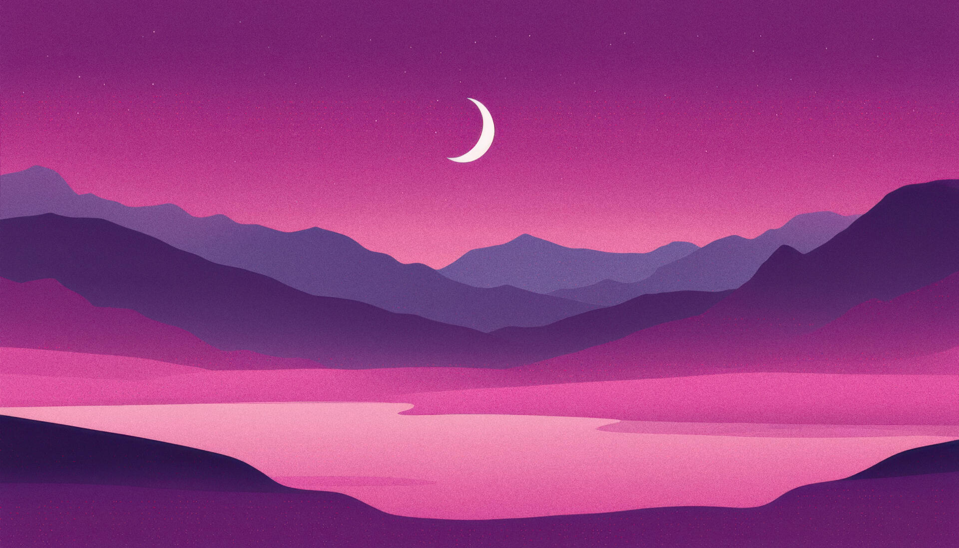 Crescent Lake - Purple Minimalist 4K Wallpaper