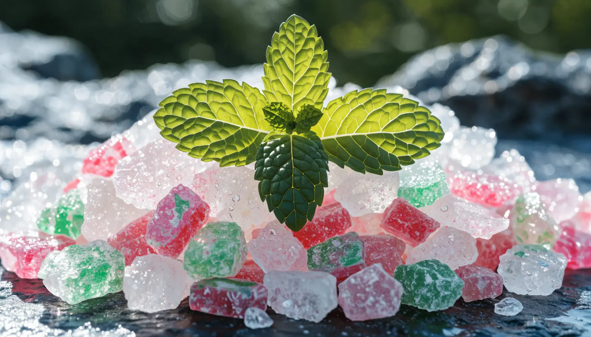 Peppermint Leaves on Frosted Candy — 4K Ultra HD Wallpaper by ...