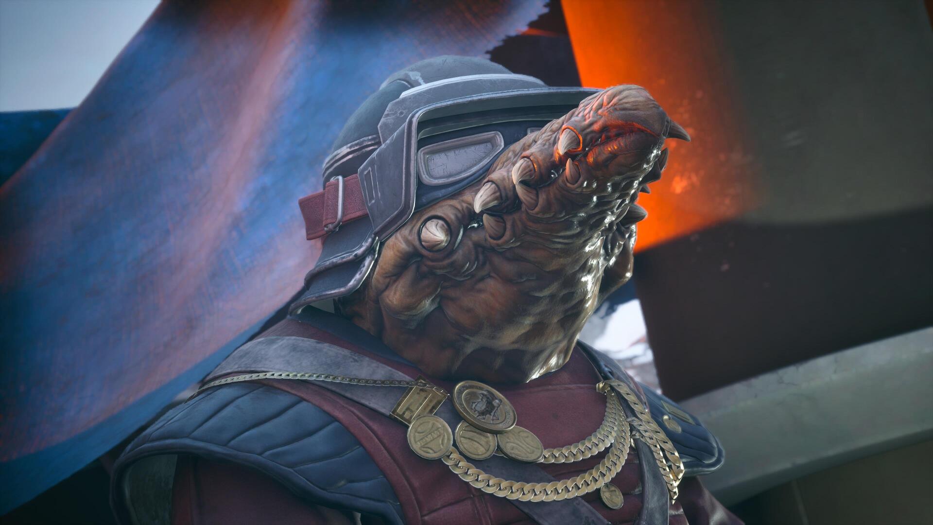 Biddy Blas alien portrait from Star Wars: Galactic Racer, a 4K Ultra HD PC desktop wallpaper and meme background.