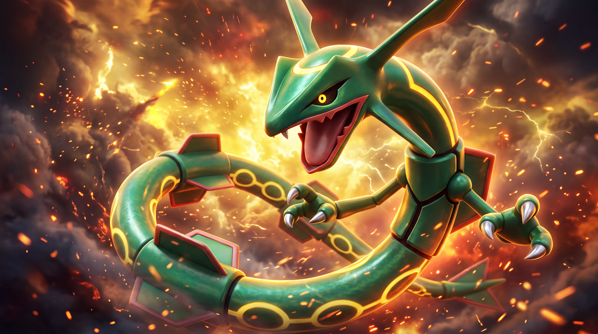 Rayquaza Unleashed: 5K Pokémon Ultra HD Wallpaper | 5504x3072 ...