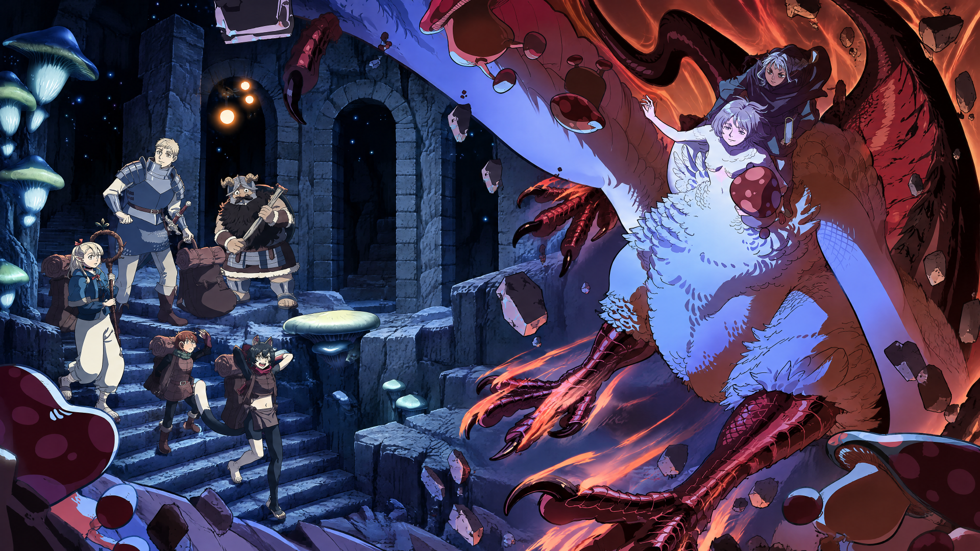 Delicious in Dungeon: Monster Showdown 4K Ultra HD Wallpaper ...