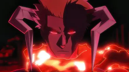 Ichigo Kurosaki in bankai form, glowing red eyes and horn-like mask amid a blazing red aura — 5K Ultra HD PC desktop wallpaper (Bleach).