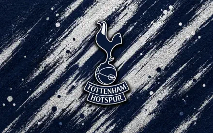 Tottenham Hotspur F.C. logo centered on navy and silver textured brushstroke background, 4K Ultra HD PC desktop wallpaper.