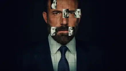 Animals (2026) 2K Quad HD desktop wallpaper featuring a fragmented portrait of a bearded man in a suit.