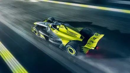 Opel GSE 27FE F1 race car speeding along a track in a 5K Ultra HD desktop wallpaper