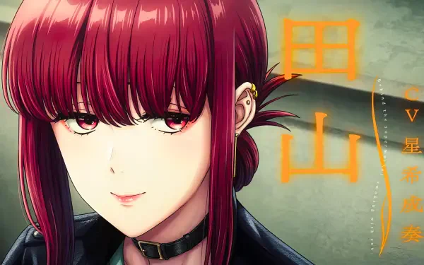 Smoking Behind the Supermarket with You — red‑haired anime waifu in alternative fashion (choker, leather jacket), smoking behind a supermarket; 5K Ultra HD PC desktop wallpaper.