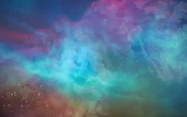 Vivid teal, purple and gold nebula with scattered stars — 4K Ultra HD PC desktop wallpaper for the video game Starseeker: Astroneer Expeditions.