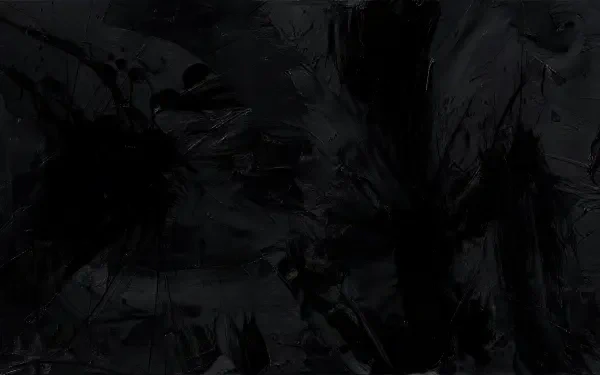 Black abstract textured surface of deep brushstrokes and subtle highlights — 4K Ultra HD PC desktop wallpaper background.