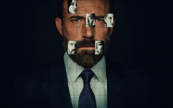 Animals (2026) 2K Quad HD desktop wallpaper featuring a fragmented portrait of a bearded man in a suit.