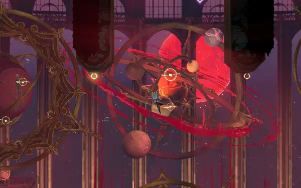 Castlevania: Belmont’s Curse HD PC desktop wallpaper featuring a magical battle amid a gothic castle’s red-lit halls.