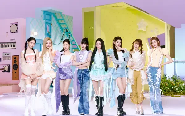 Hearts2Hearts girl band in pastel fashion for an Arena of Valor 2K Quad HD PC desktop wallpaper.