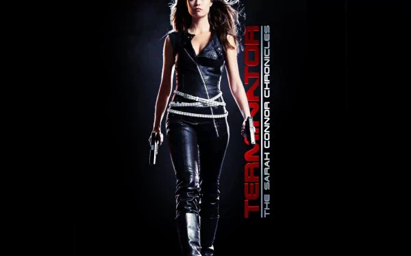 HD desktop wallpaper featuring Summer Glau as Cameron Phillips from the sci-fi TV show Terminator: The Sarah Connor Chronicles.