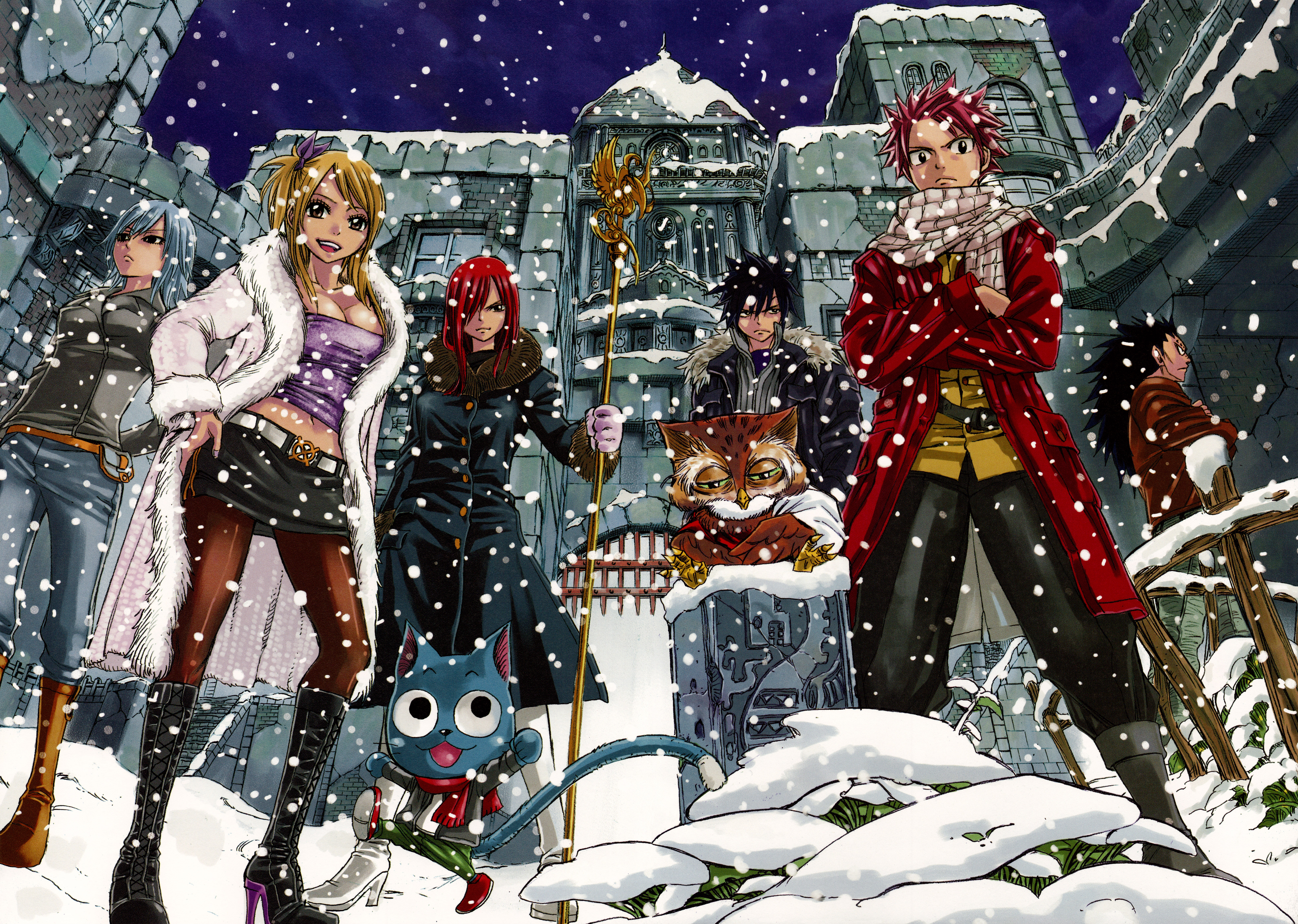 Anime, Fairy Tail, Lucy Heartfilia, Natsu Dragneel, Erza Scarlet, Gray  Fullbuster, HD wallpaper